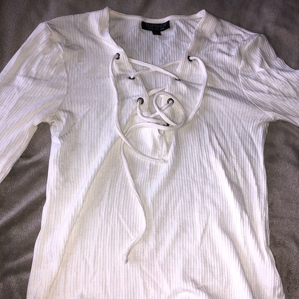 Topshop Ivory half sleeve top